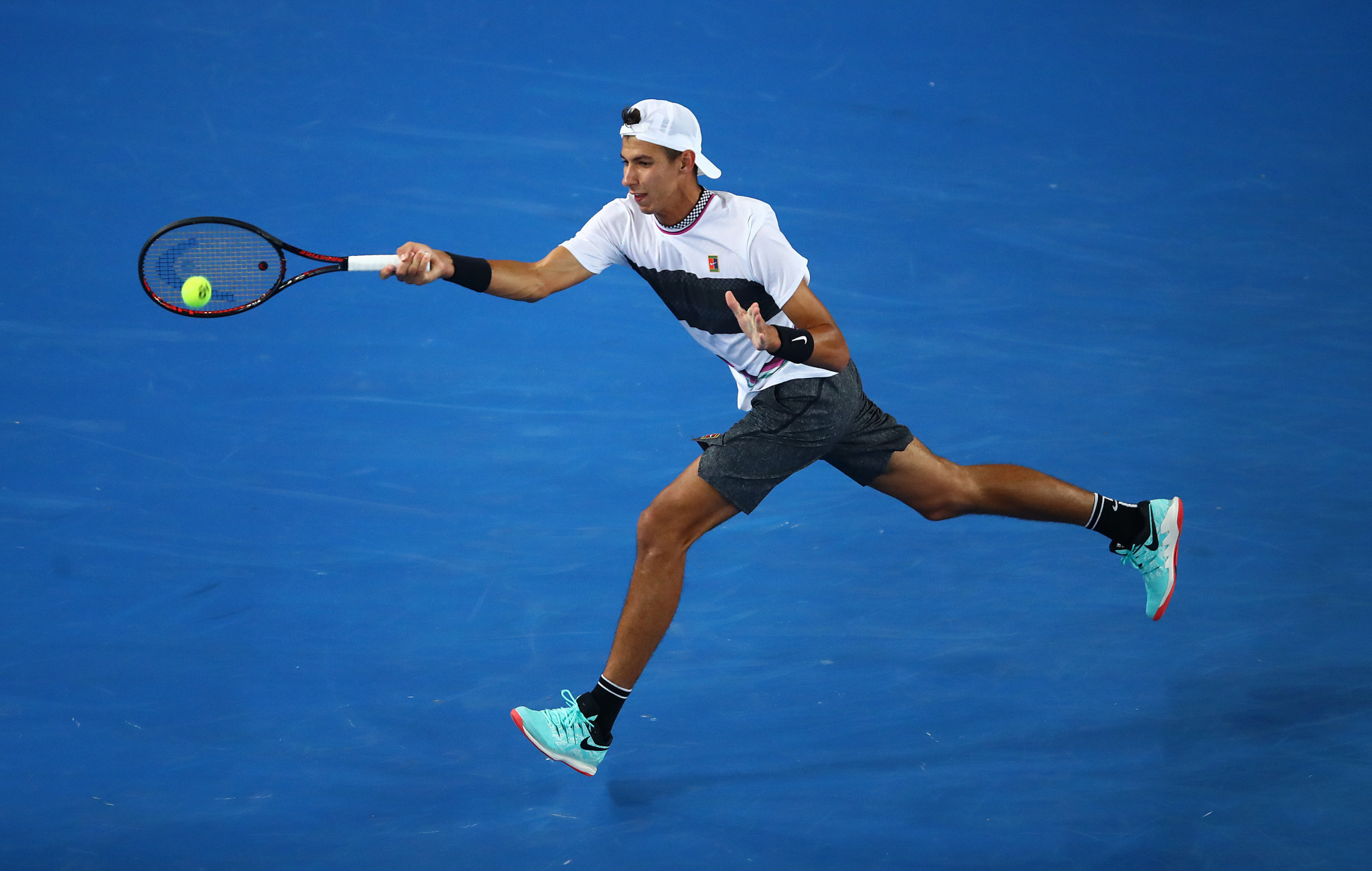 Australia's Alexei Popyrin came from two sets down to force a deciding set against Lucas Pouille ©Getty Images