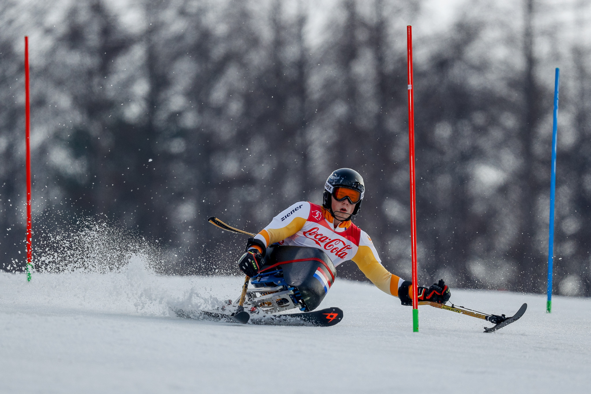 Jeroen Kampschreur defended his men's sitting giant slalom world title ©Getty Images