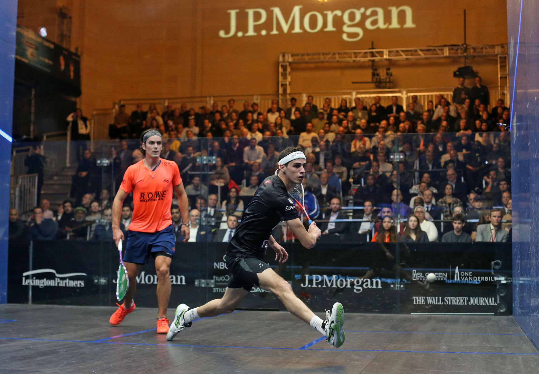 World number two Ali Farag beat Paul Coll to reach the men's semi-finals ©PSA