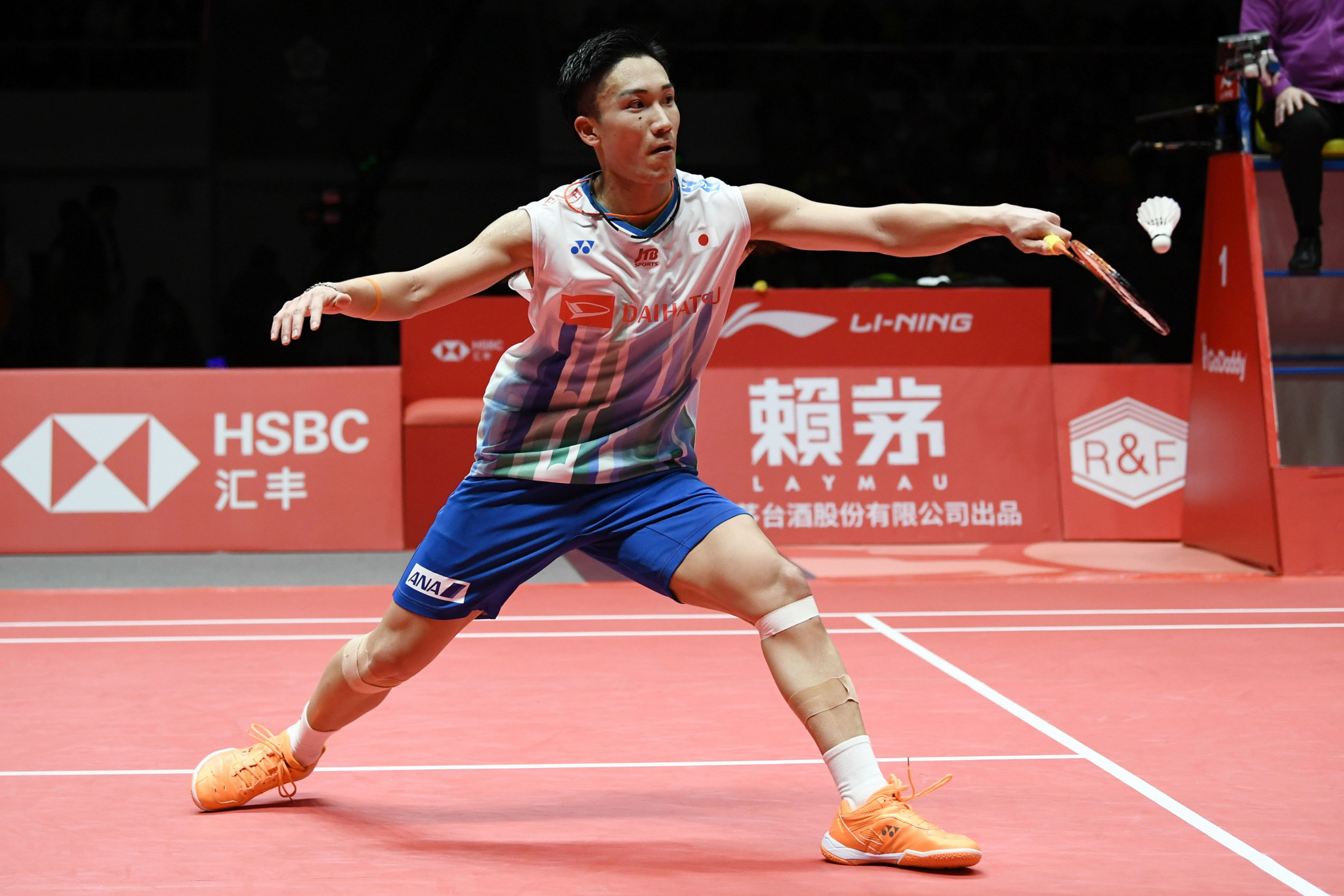 Reigning world champion Kento Momota was among the players to progress to the second round of the men's singles event ©Getty Images