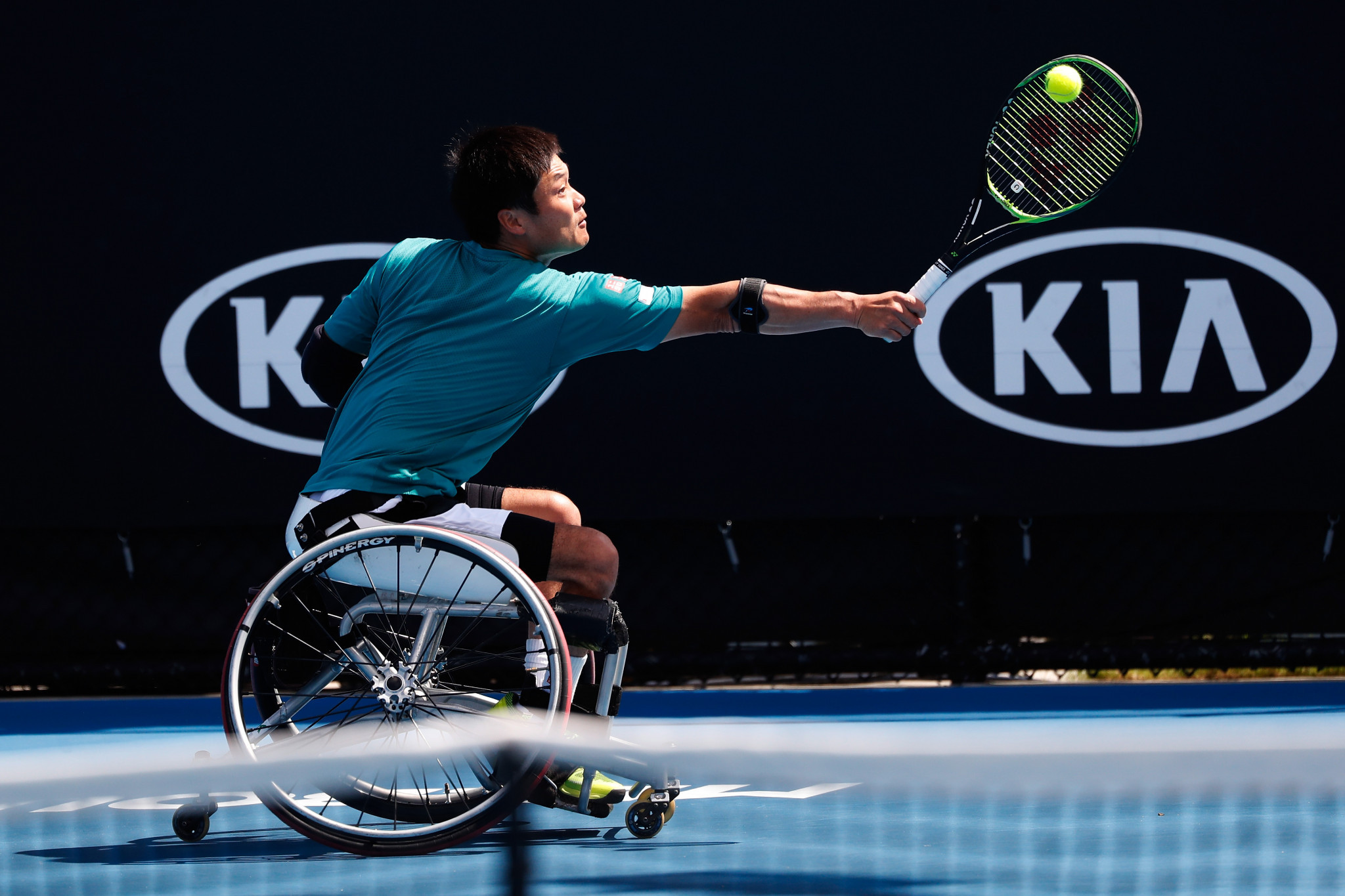 Defending champion Shingo Kunieda of Japan beat Britain's Alfie Hewett in his opening match of the Australian Open wheelchair competition ©Getty Images
