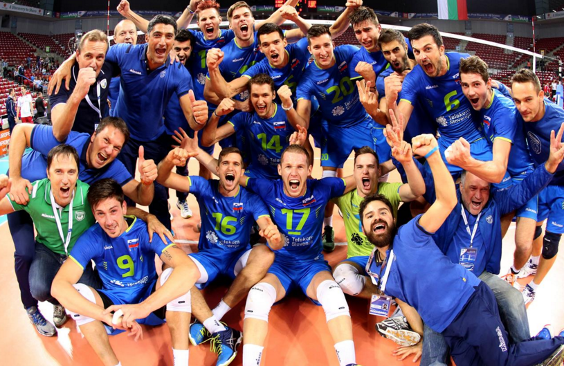 Slovenia booked their place in the semi-finals of the Men’s European Volleyball Championships with a 3-2 victory against world champions Poland ©CEV