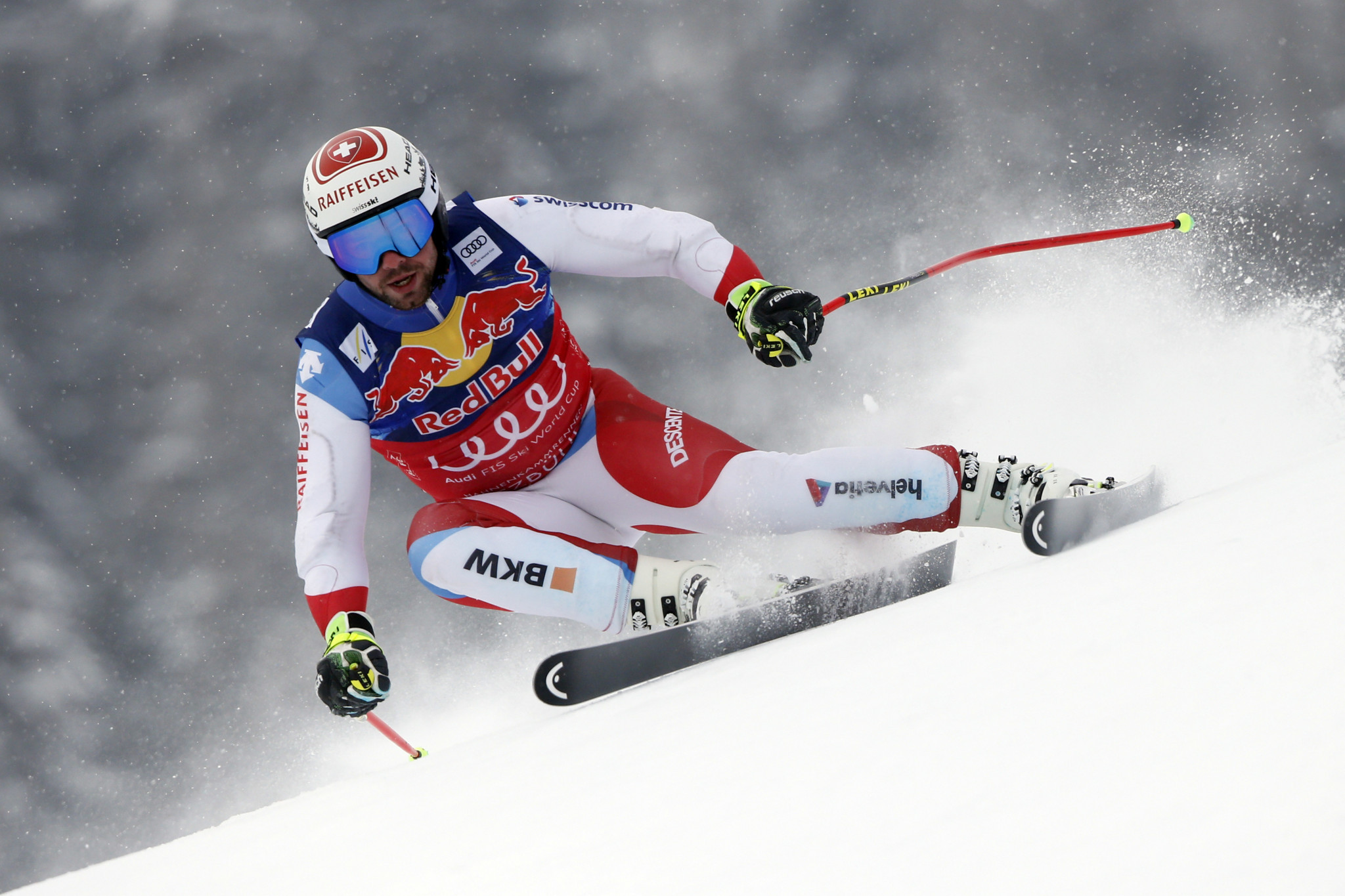 Switzerland's Beat Feuz, who leads the World Cup standings in downhill, finished exactly three seconds behind in 32nd place ©Getty Images