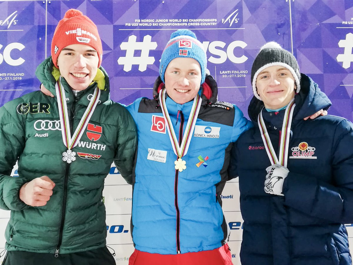 Thomas Aasen Markeng continued Norway's success at the FIS Junior Nordic World Championships by winning gold in the men's individual ski jumping event ©JWSC