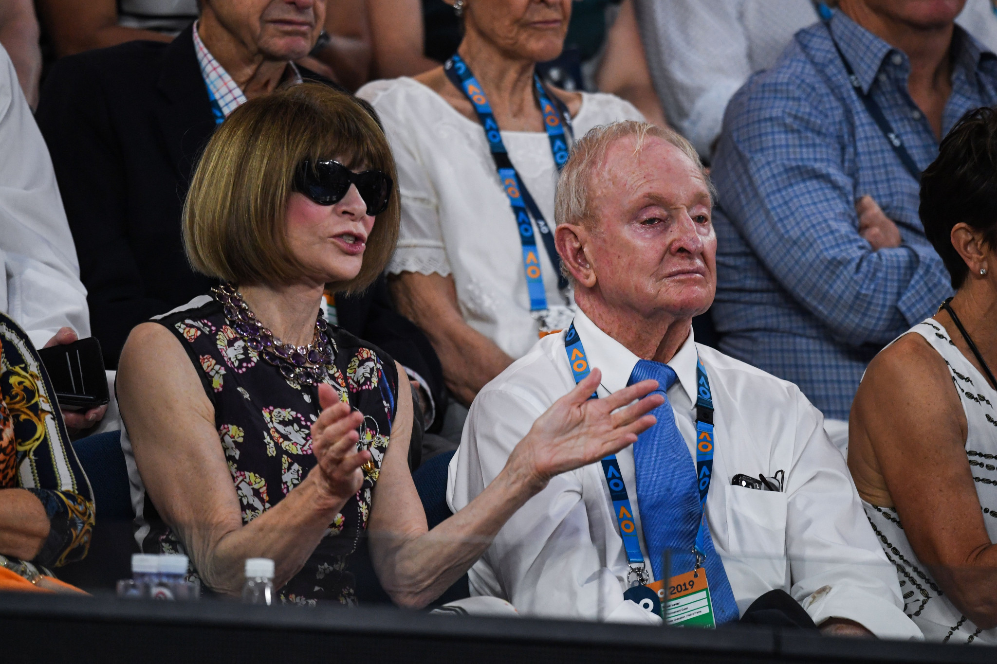 Australian great Rod Laver watched action on the court which is named in his honour ©Getty Images