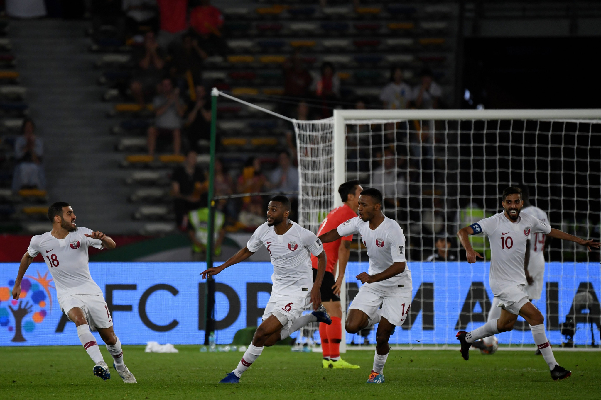 Abdelaziz Hatim scored Qatar's winning goal against South Korea at the Asian Cup in Abu Dhabi ©Getty Images