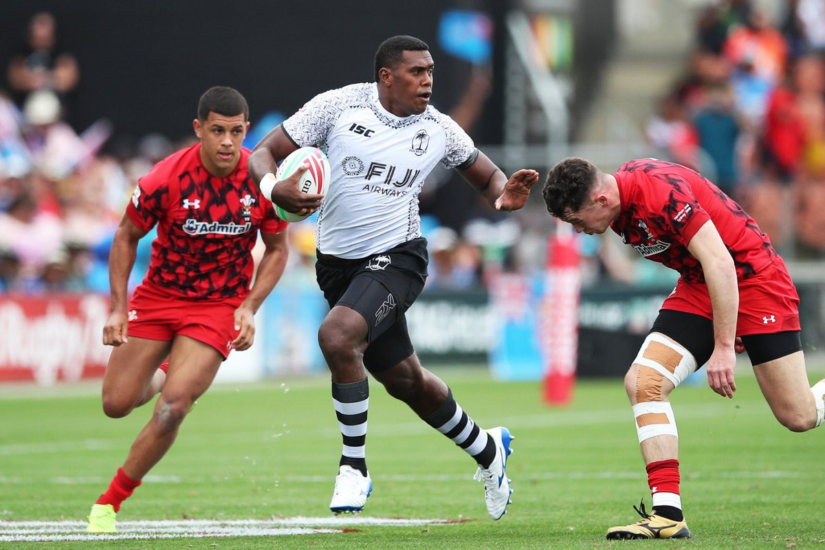 Fiji went unbeaten on the first day of the World Rugby Sevens Series event in Hamilton ©World Rugby Sevens