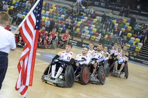 The US caused a shock when they beat Paralympic champions Australia to reach the final of BT World Wheelchair Rugby Challenge ©Twitter/btwwrc15
