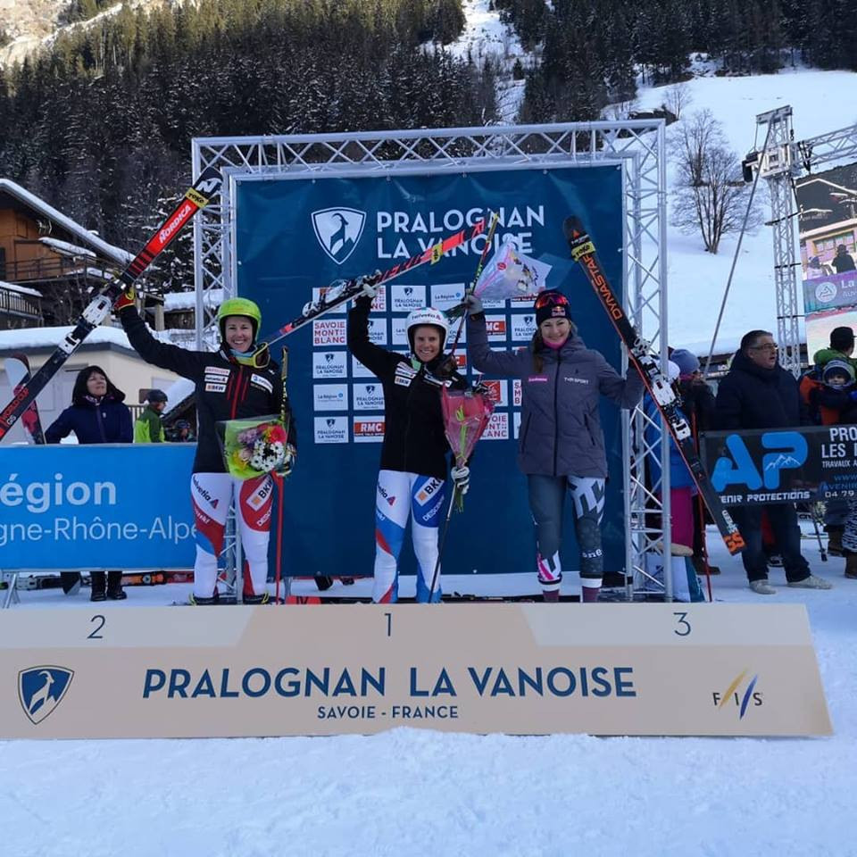 Amelie Reymond won the women's classic event at the FIS Telemark World Cup, with Beatrice Zimmerman in second and Johanna Holzmann third ©Amelie Reymond