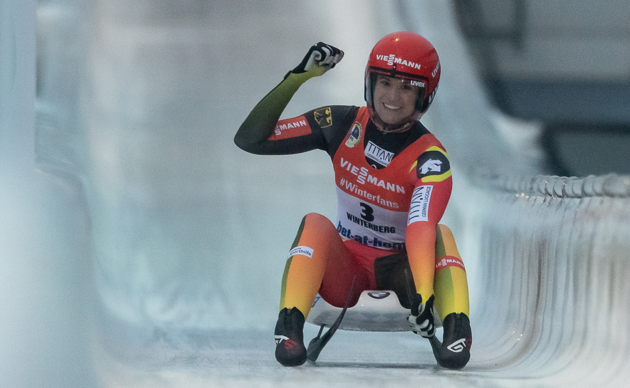 Natalie Geisenberger triumphed in the women's competition at the FIL World Championships in Winterberg ©Getty Images