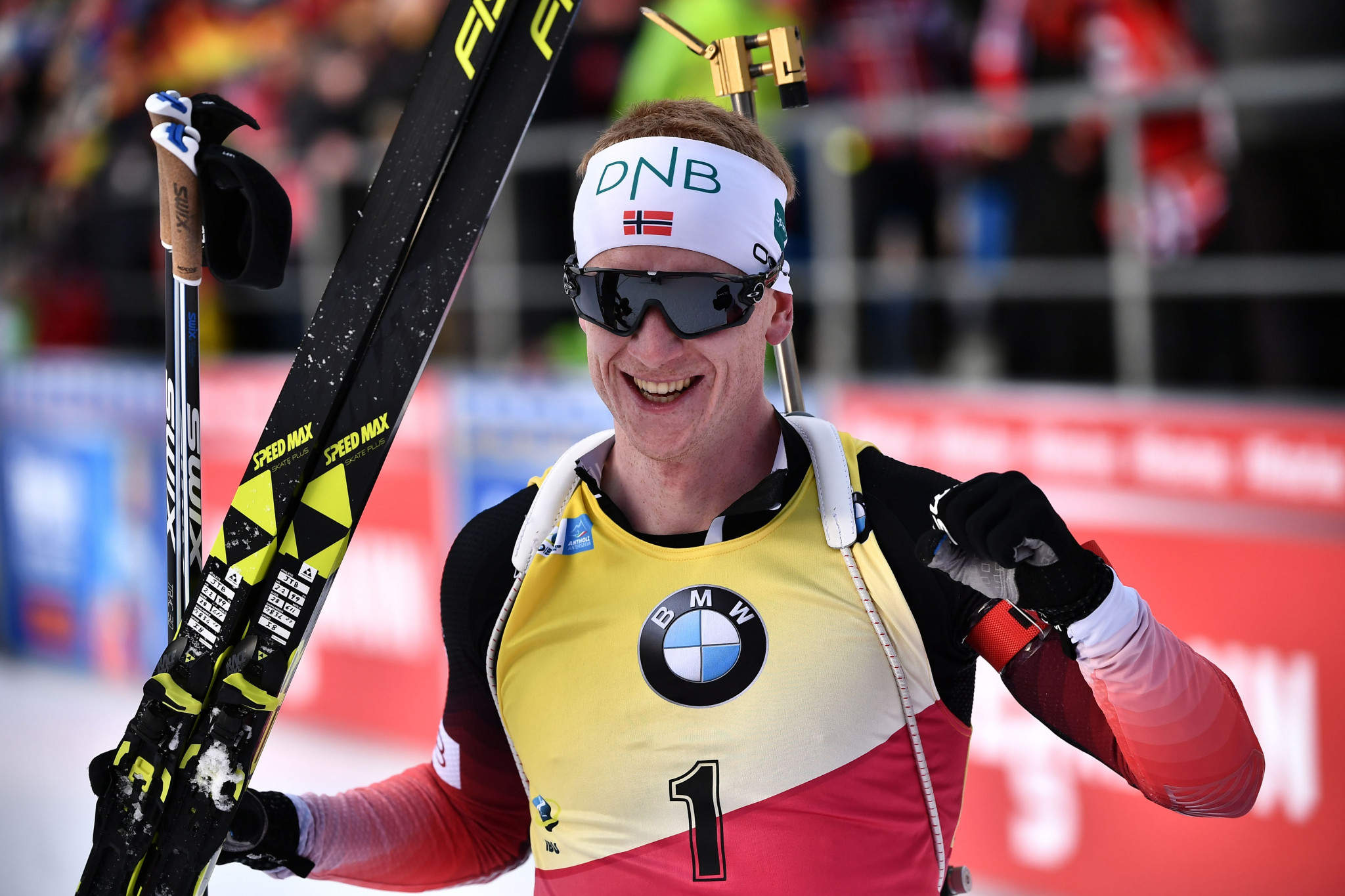 Norway's Johannes Thingnes Bø has claimed his 11th win of the World Cup season with pursuit victory in Antholz ©Getty Images