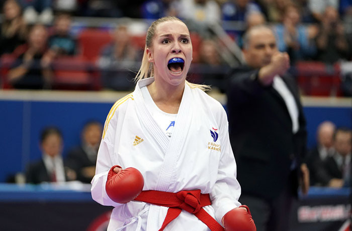 France's Gwendoline Philippe gave the home crowd watching the Karate-1 Premier League in Paris something to cheer, advancing into the women's kumite under-61kg final ©World Karate