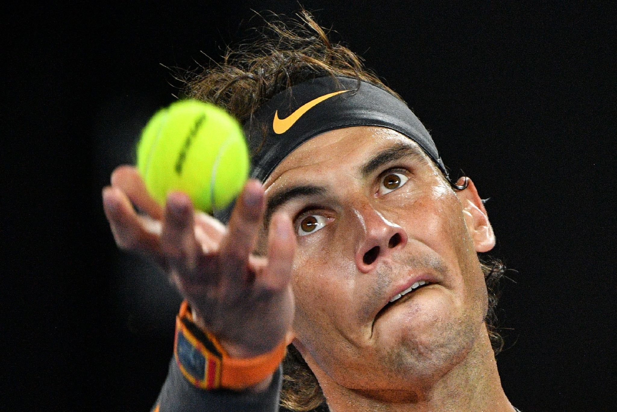 Rafael Nadal's serve was broken five times during the final ©Getty Images
