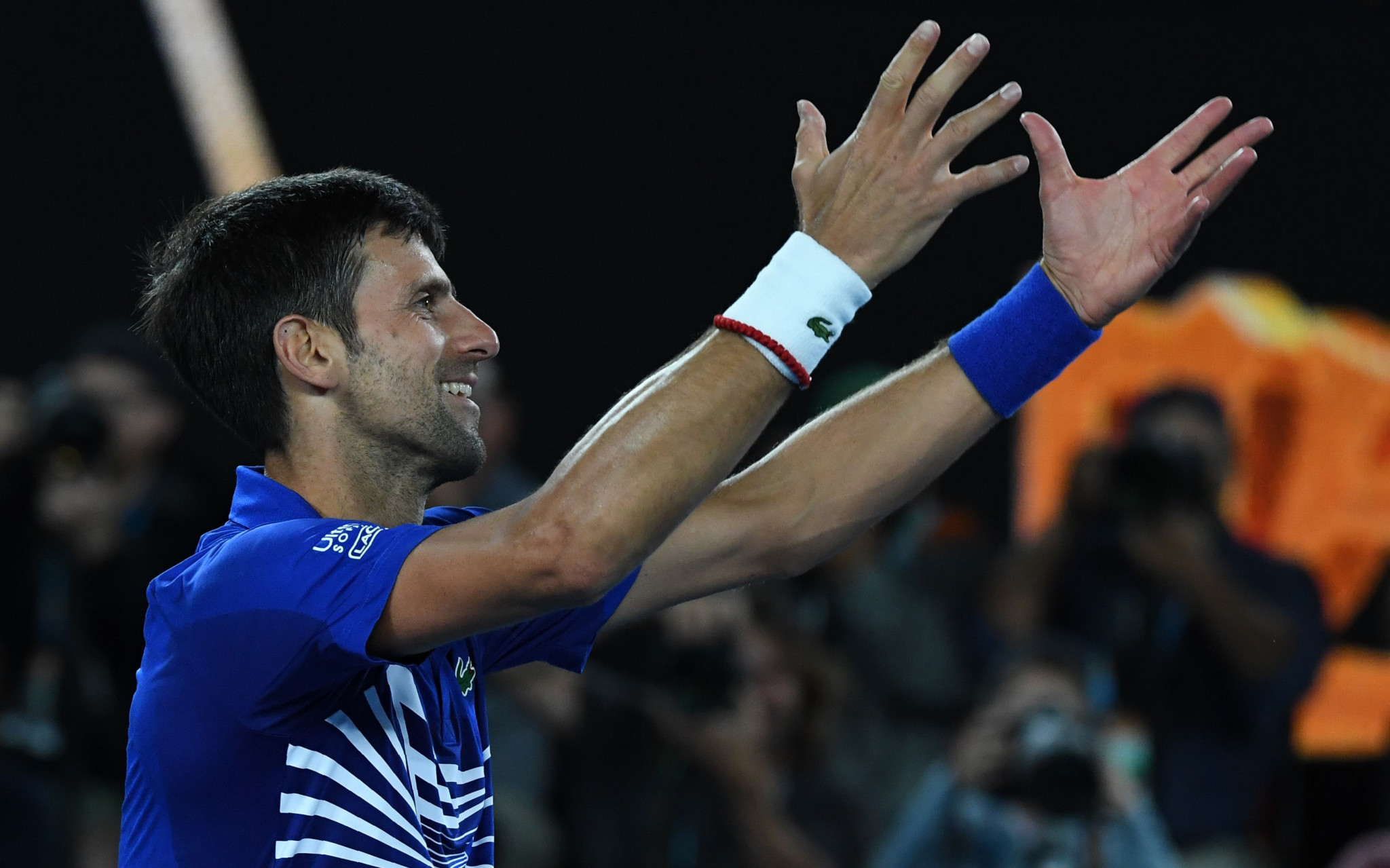 Novak Djokovic performed his trademark celebration after the victory ©Getty Images