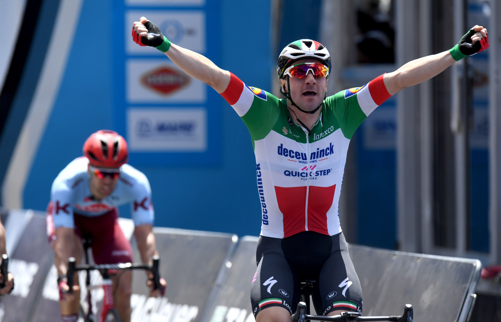 Italy's Elia Viviani won the Cadel Evans Great Ocean Road Race in Geelong ©Getty Images