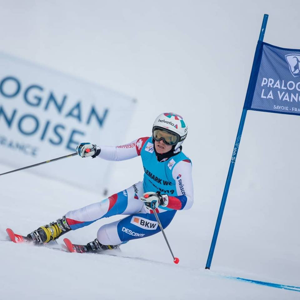 Switzerland's Amelie Reymond got her third consecutive FIS Telemark World Cup victory in Pra Loup ©Amelie Reymond