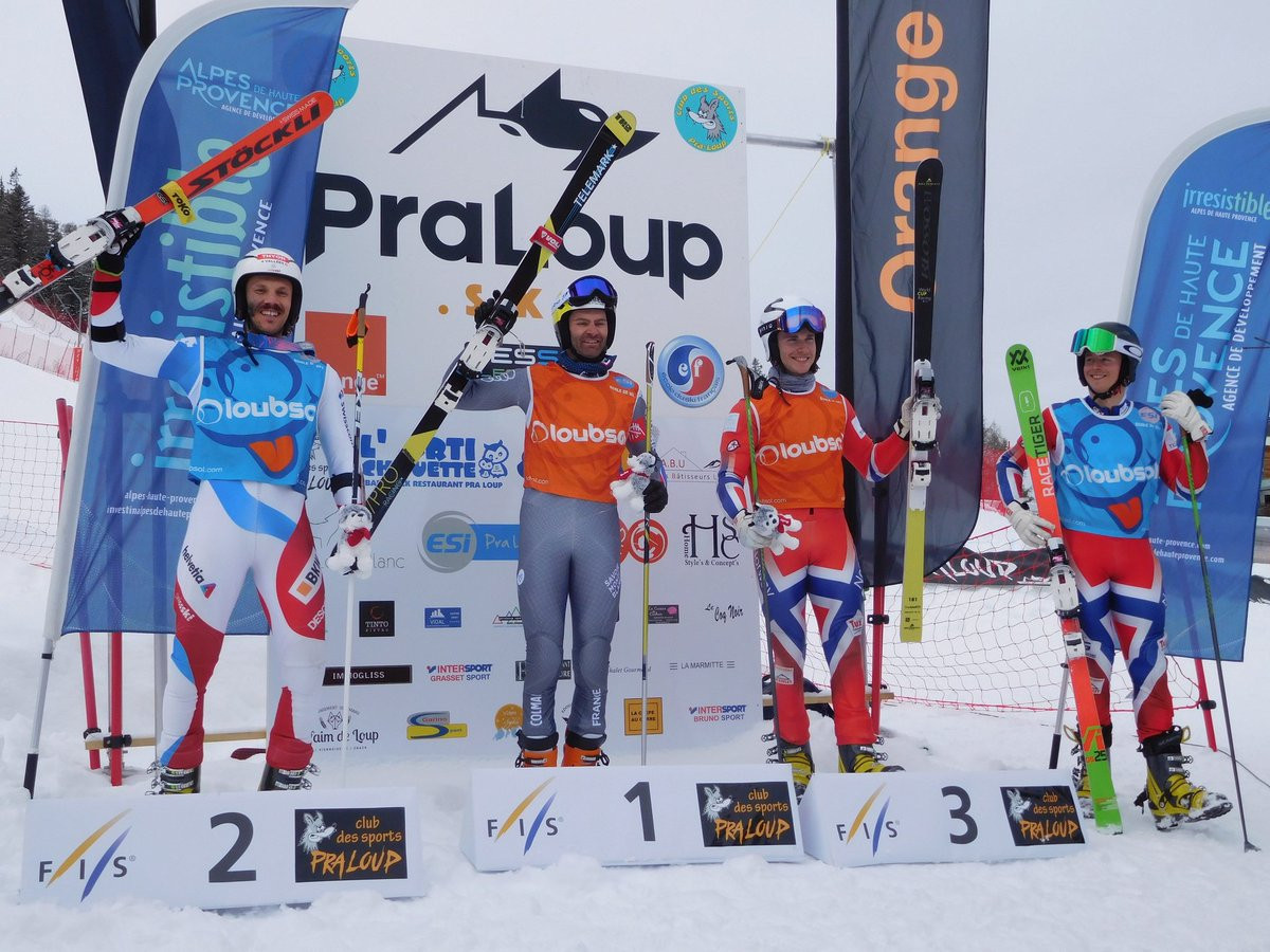 France's Philippe Lau was victorious on the final day of the FIS Telemark World Cup in Pra Loup, with Switzerland's Nicolas Michel and Norway's Trym Nygaard Loeken second and third ©FedFranceSki