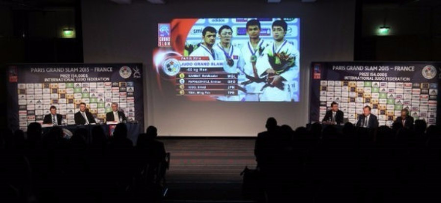 IJF President Marius Vizer welcomed the judoka to the Grand Slam event ahead of the draw