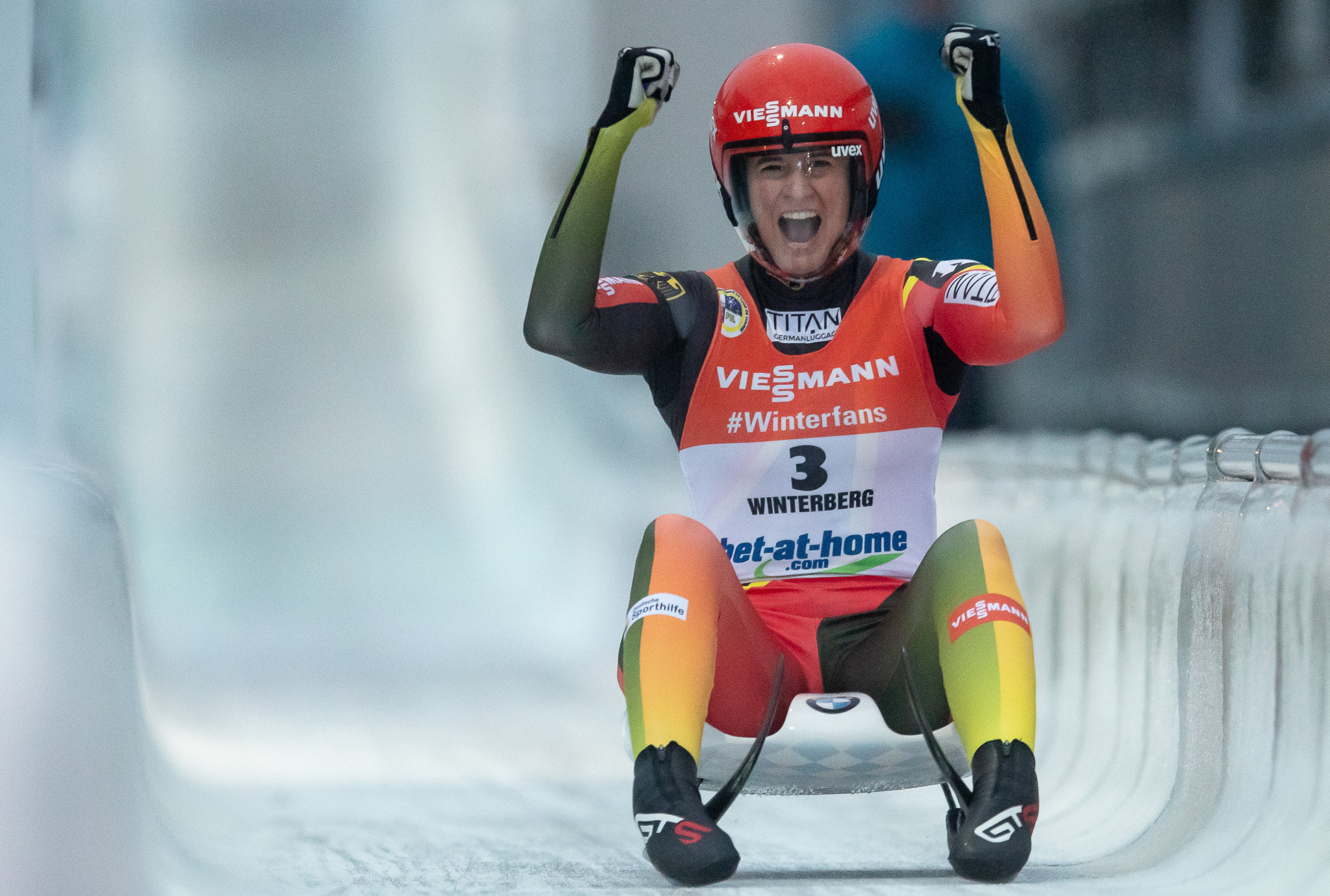 Germany's Natalie Geisenberger is returning to FIL World Cup action after winning the fourth world title of her career ©Getty Images