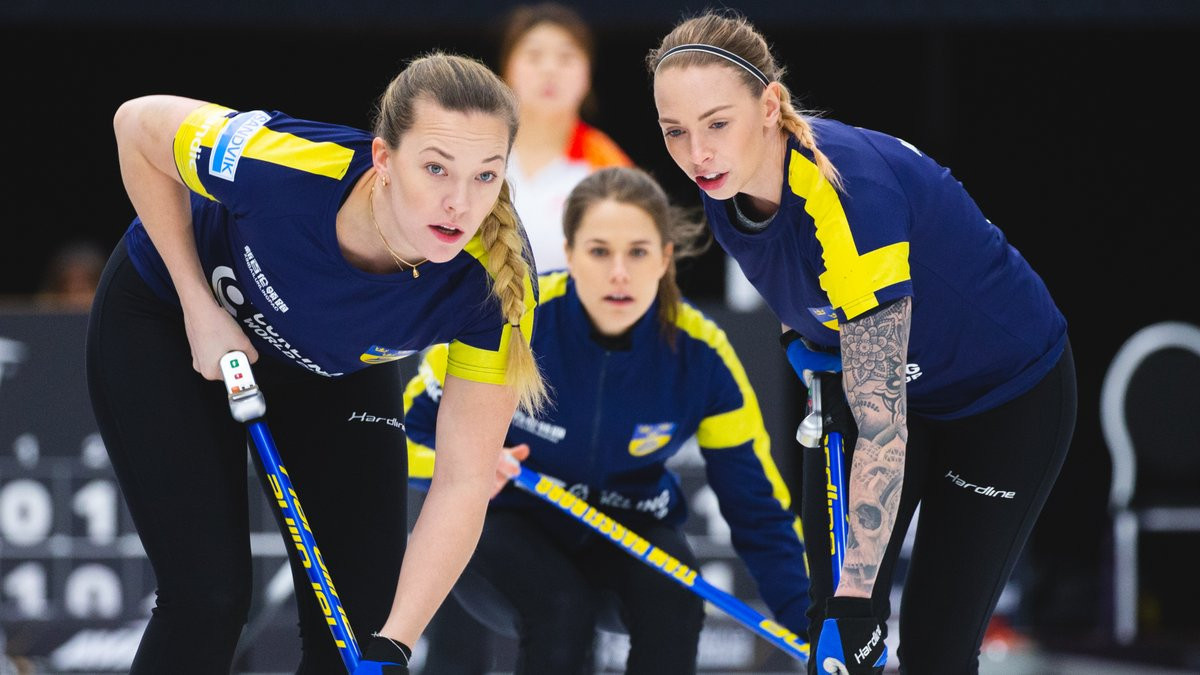 Team Hasselborg take lead of group in front of home crowd at Curling World Cup
