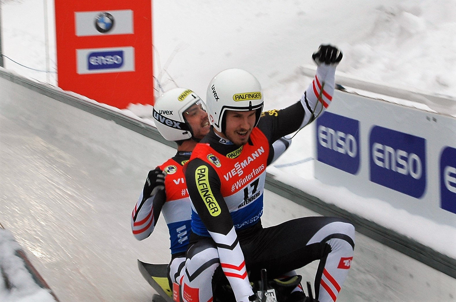 Austrian duo Thomas Steu and Lorenz Koller got their third victory of the season in Altenberg ©FIL