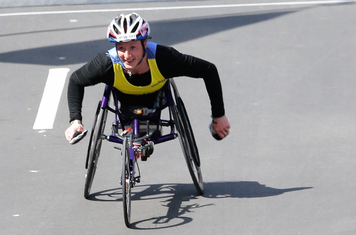 Tatyana McFadden switched back from skiing to athletics to win marathons in Boston and London in April ©Getty Images
