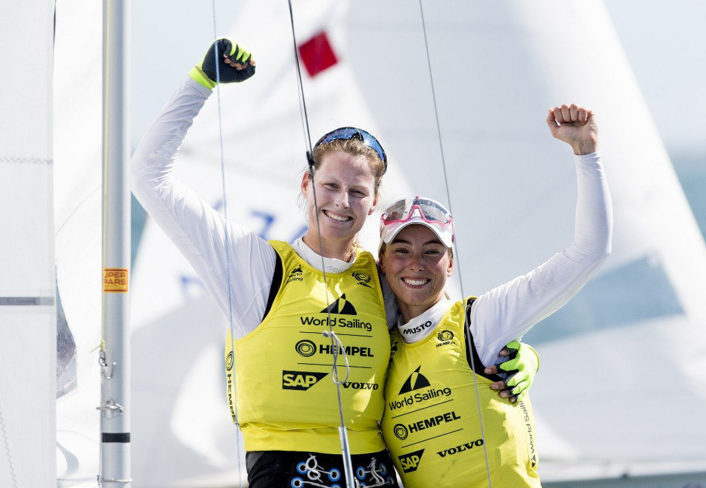 Germany's Frederike Loewe and Anna Markfort won their first Sailing World Cup gold medal after triumphing in the women's 470 ©World Sailing/Sailing Energy