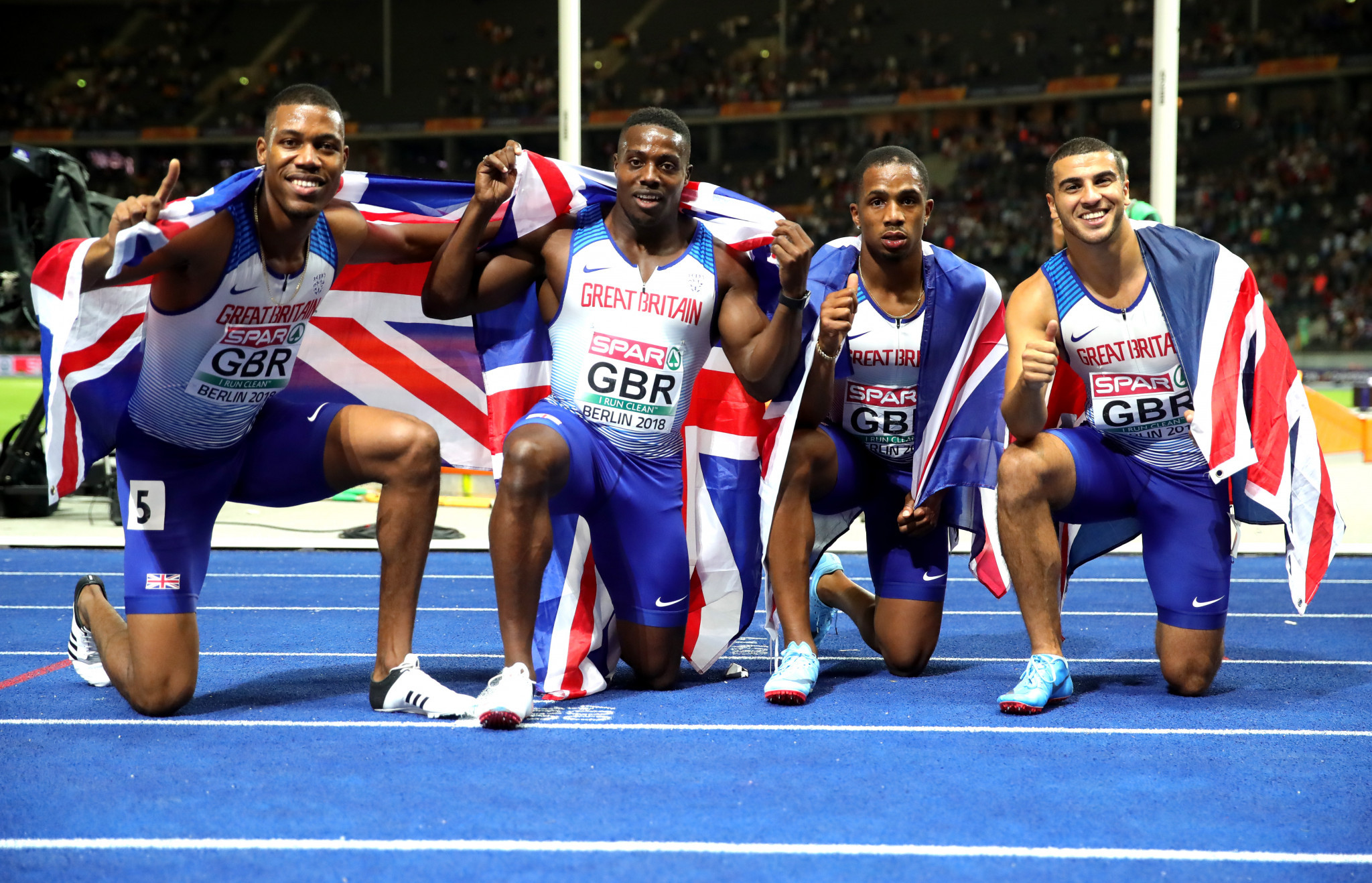 World and European 4x100 metre relay champion Adam Gemili, far right, also sits on the Commission ©Getty Images
