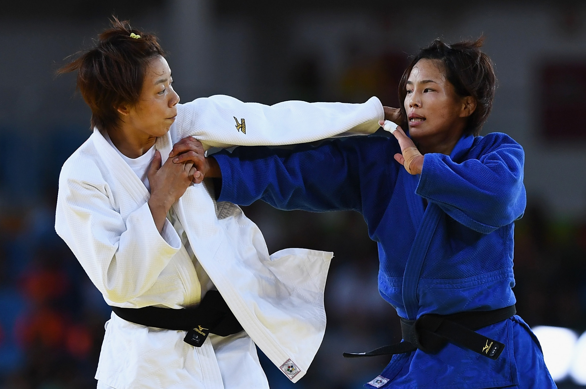 Japan's Kaori Matsumoto, in blue, won an Olympic bronze medal at Rio 2016 alongside her London 2012 gold ©Getty Images