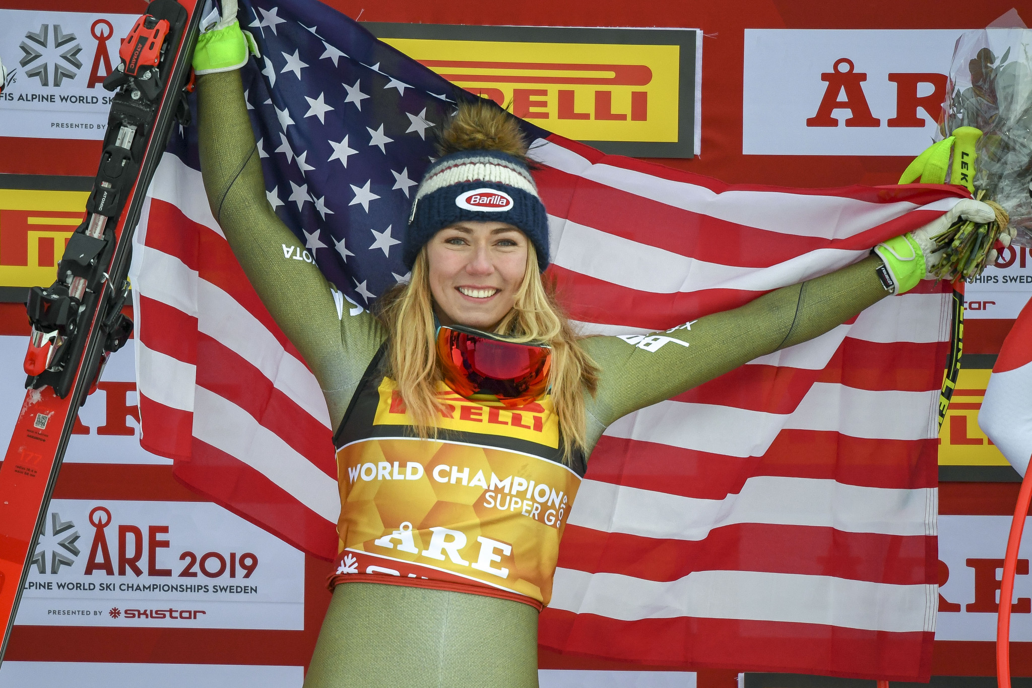 Olympic slalom champion Mikaela Shiffrin added the super-G world title to her long list of achievements today in Åre ©Getty Images