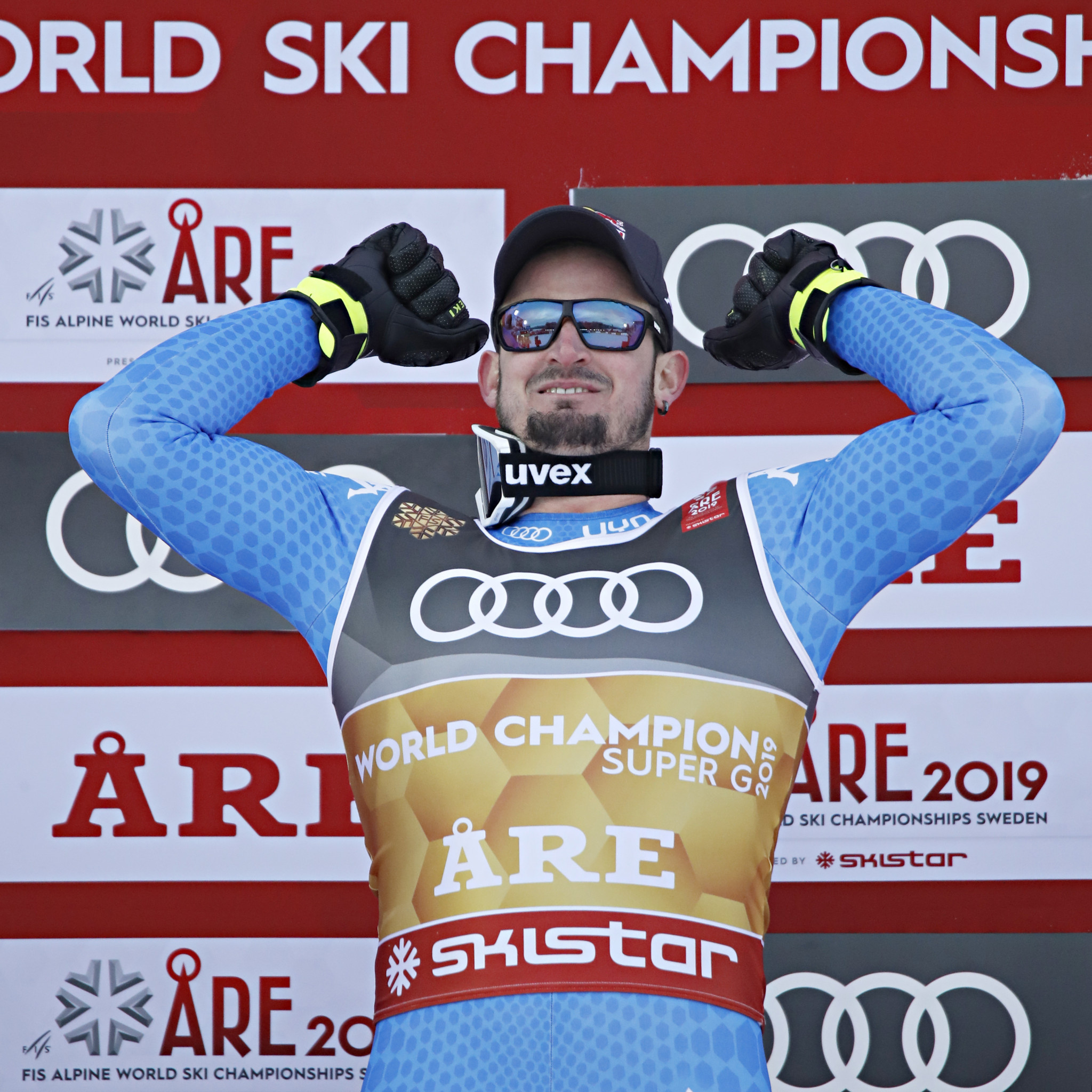 Dominik Paris won the men's super-G title at the FIS Alpine Skiing World Championships amid poor visibility in Åre ©Getty Images