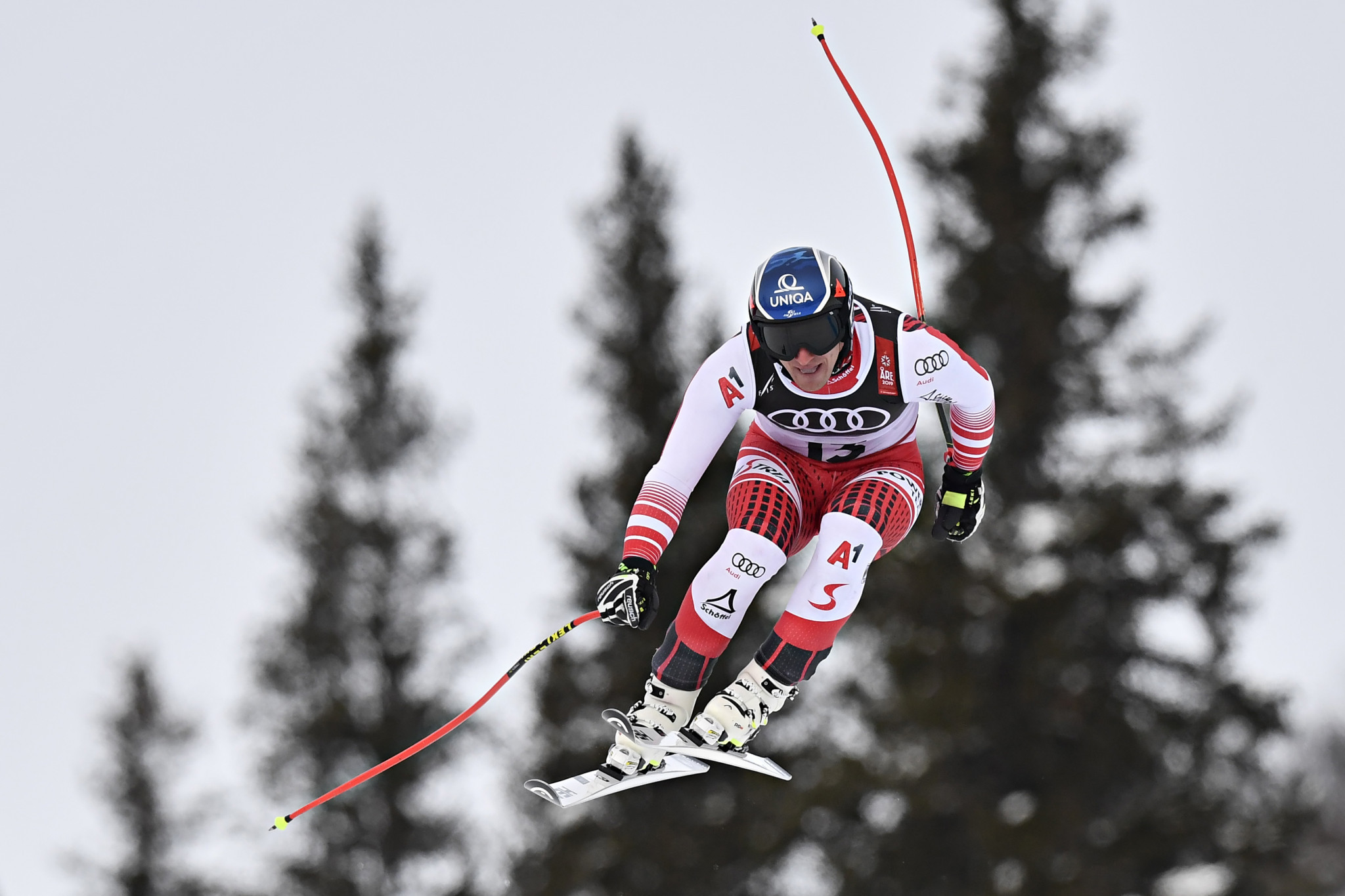 Austria's Olympic champion Matthias Mayer was among 19 skiers who failed to finish ©Getty Images