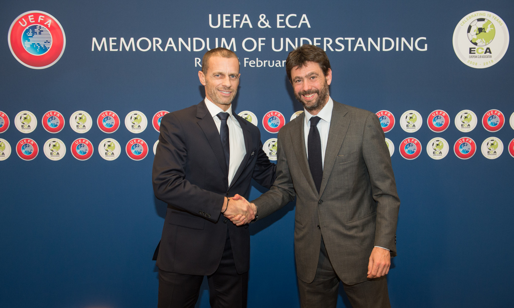 A renewed Memorandum of Understanding was signed by UEFA and the European Club Association in Rome today ©UEFA
