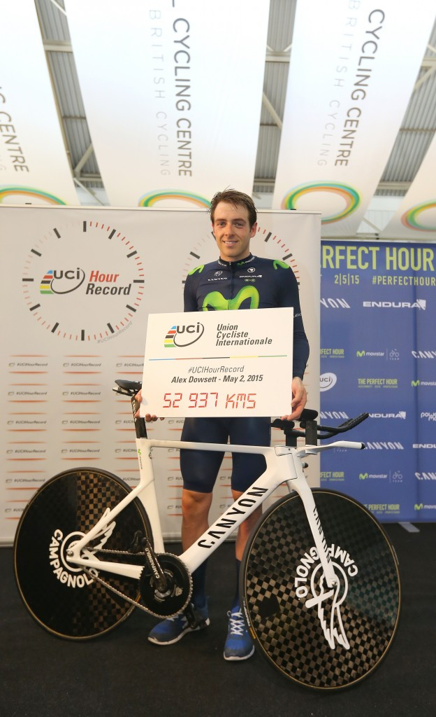 British star Dowsett breaks world hour cycling record in Manchester
