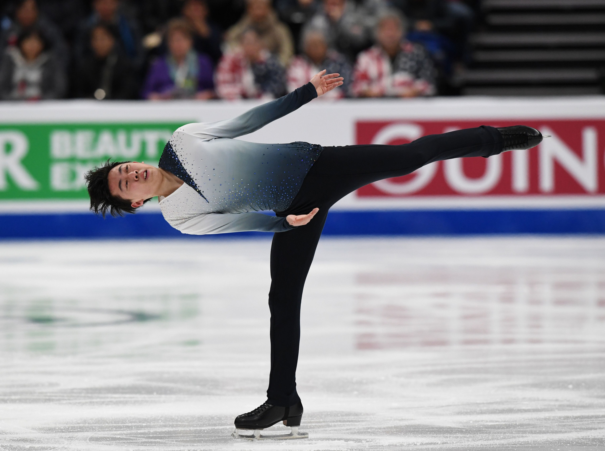 America's Vincent Zhou leads the men's competition after the short programme at the SU Four Continents Figure Skating Championships in Anaheim ©Getty Images