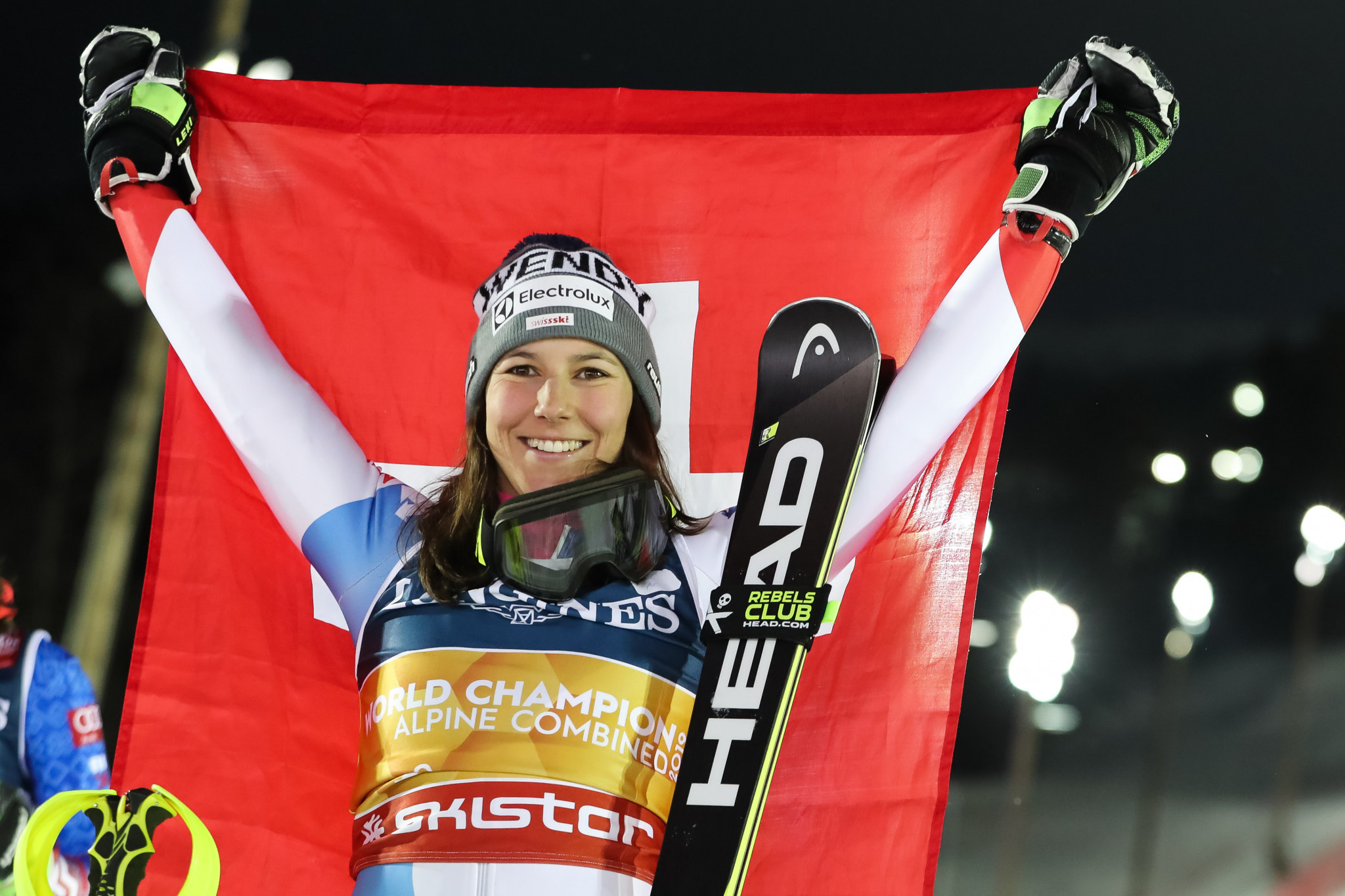 Switzerland's Wendy Holdener is only the fifth woman to defend their alpine combined world title ©Getty Images