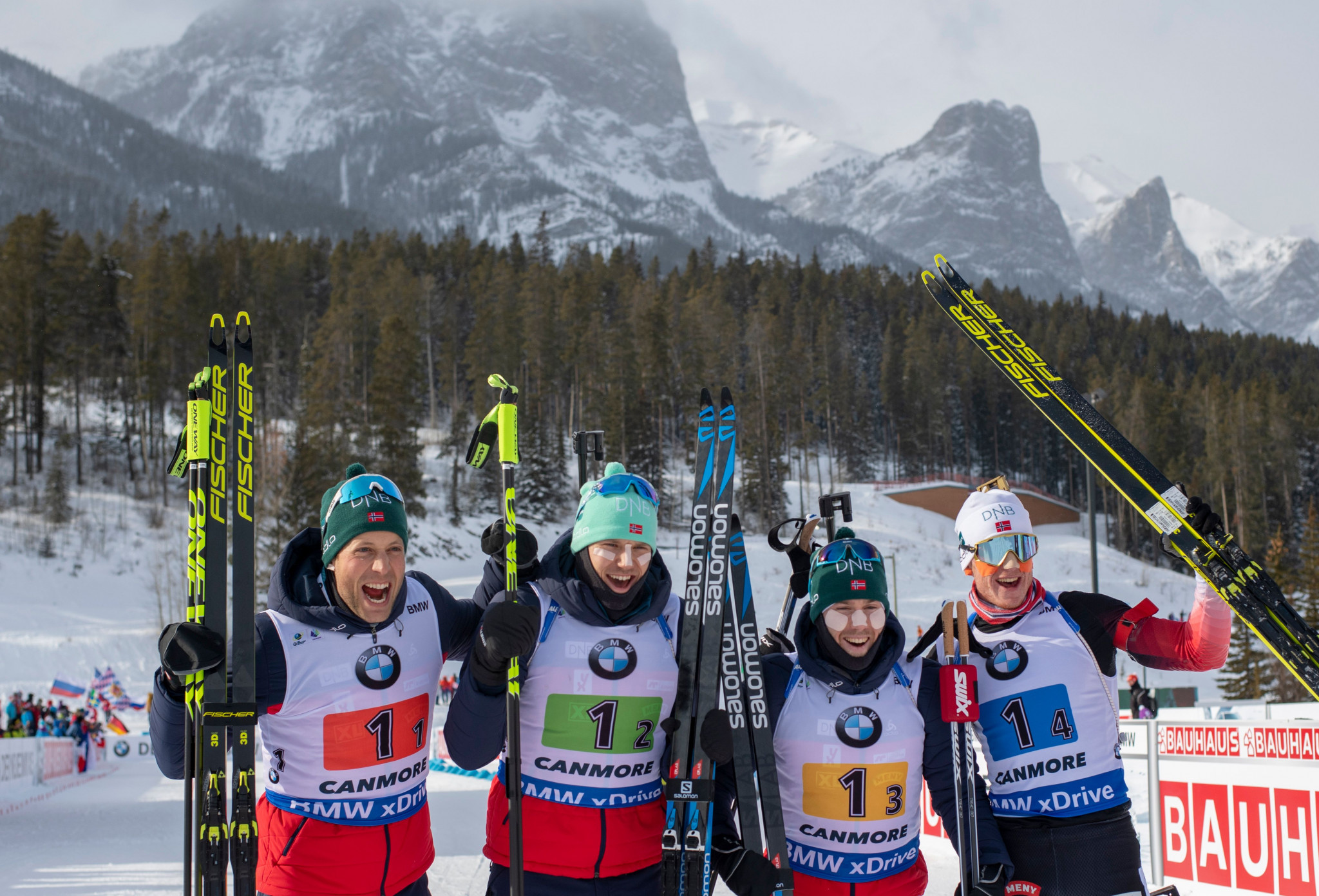Norway triumphed in the men's relay at the IBU World Cup in Canmore ©Getty Images