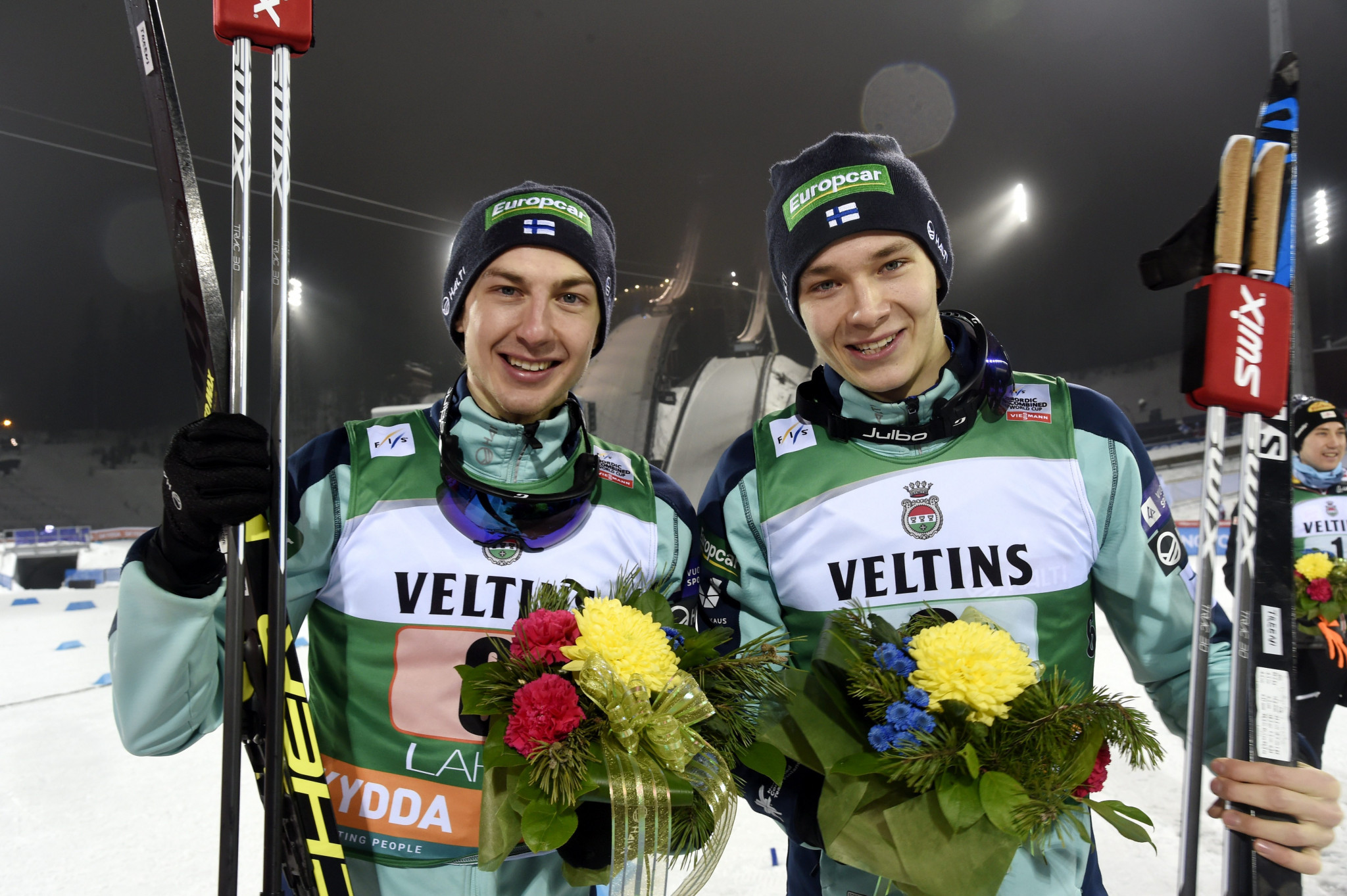Ilkka Herola and Eero Hirvonen won the team sprint event in front of a home crowd ©Getty Images