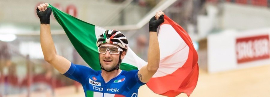 Italy's Elia Viviani won the men's omnium title after winning the points race