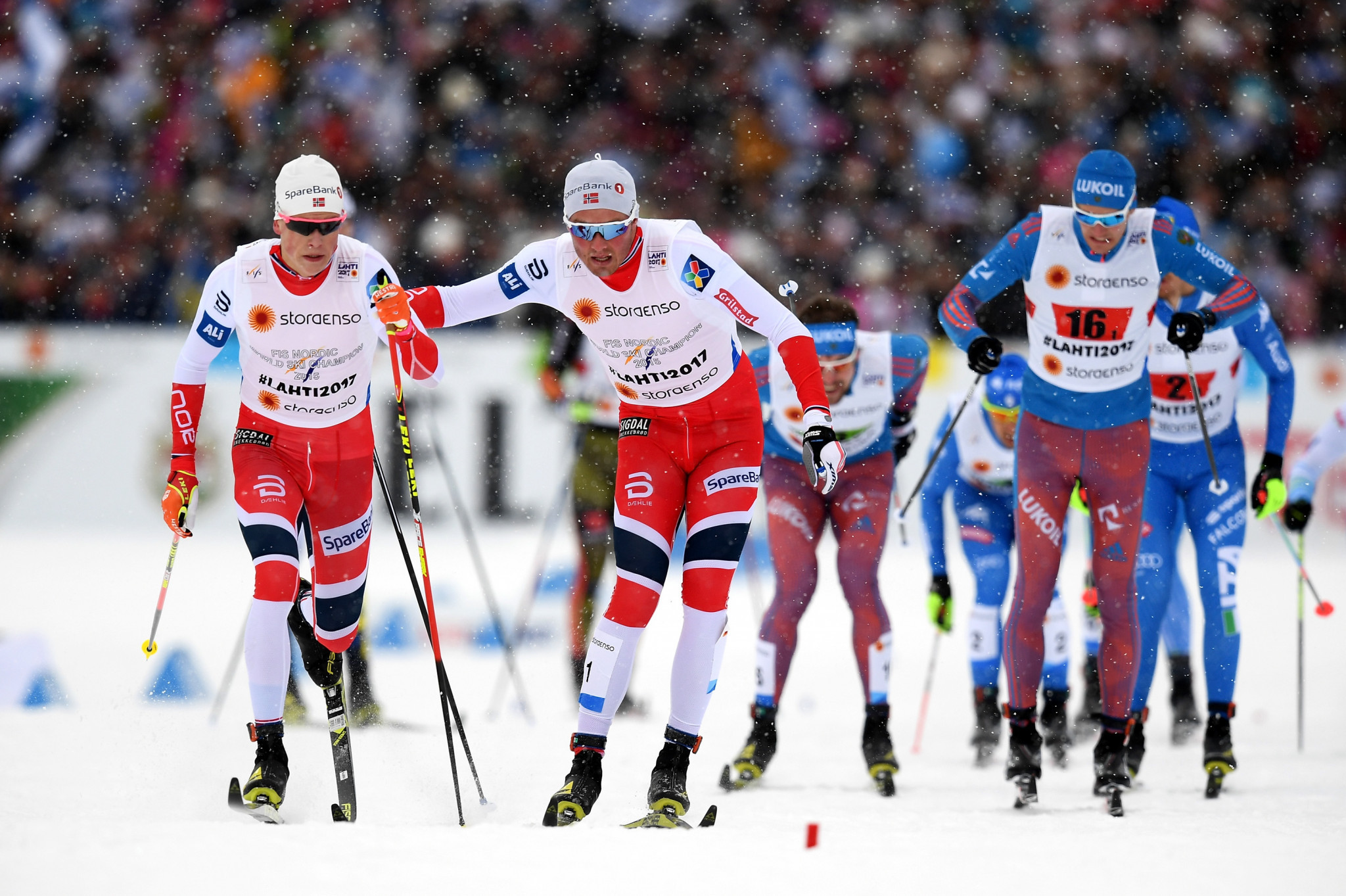 Johannes Høsflot Klæbo and Emil Iversen won the men's race for Norway ©Getty Images