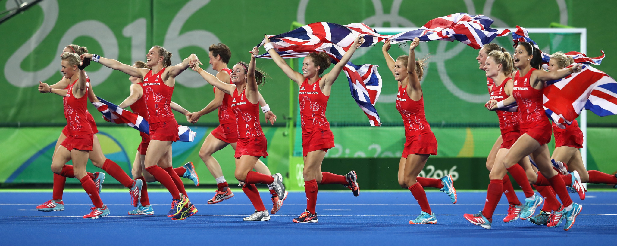 The women's hockey team celebrate winning one of Britain's 27 Olympic gold medals at Rio 2016 ©Getty Images