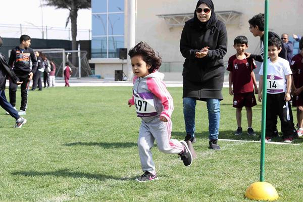During the ceremony 490 school children took part in various activities introducing them to the basics of athletics ©Doha 2019