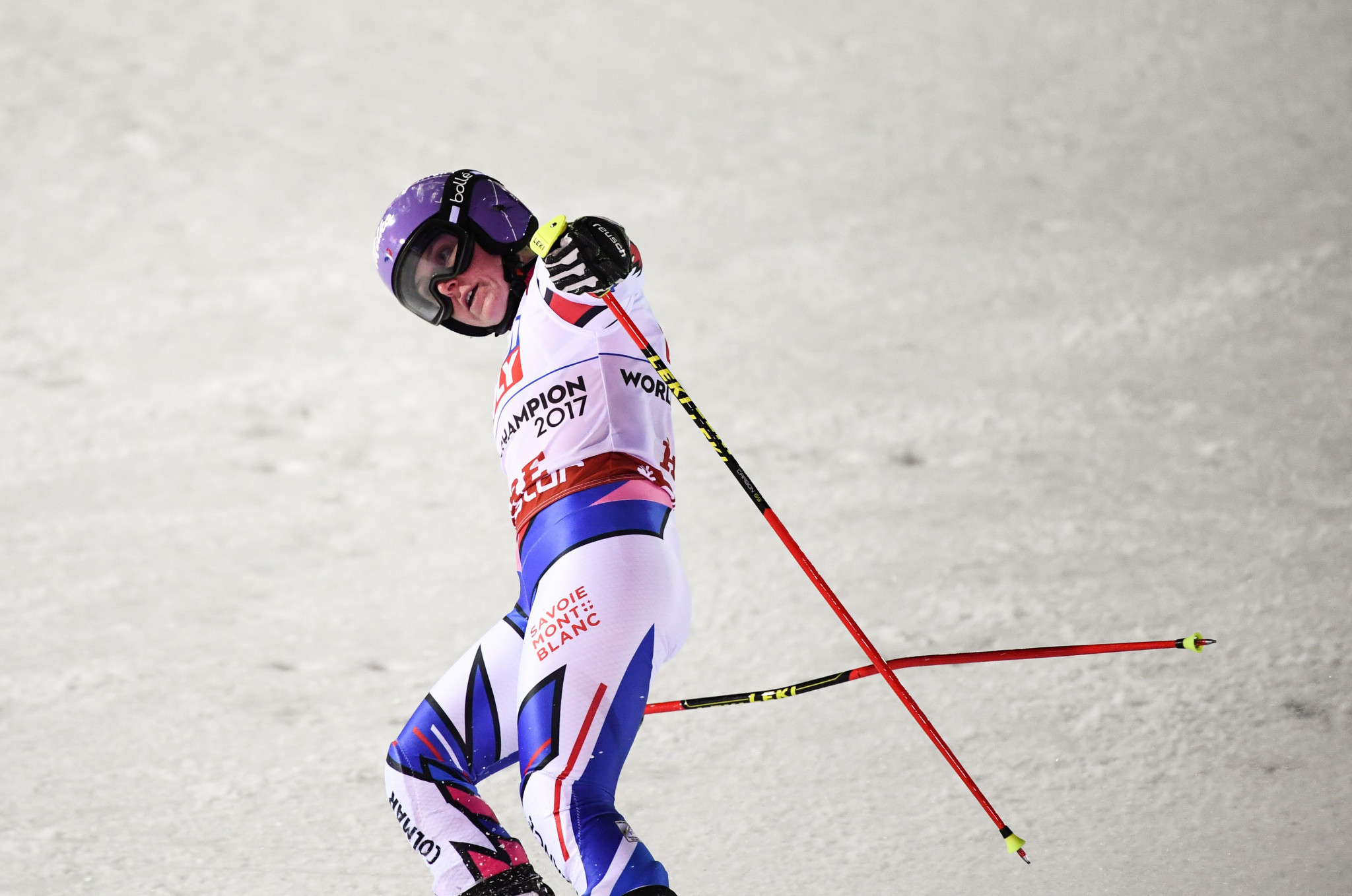 The defending champion Tessa Worley managed only the 12th fastest second run and finished sixth overall ©Getty Images