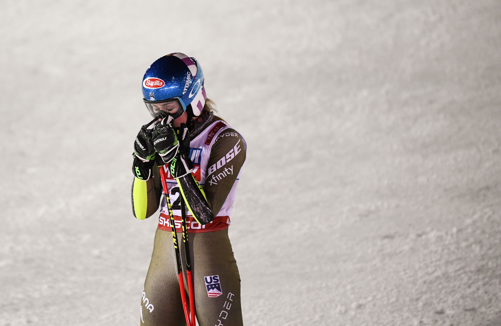 Fifty-six time World Cup winner Mikaela Shiffrin started the second run in fourth and could only make up one place ©Getty Images