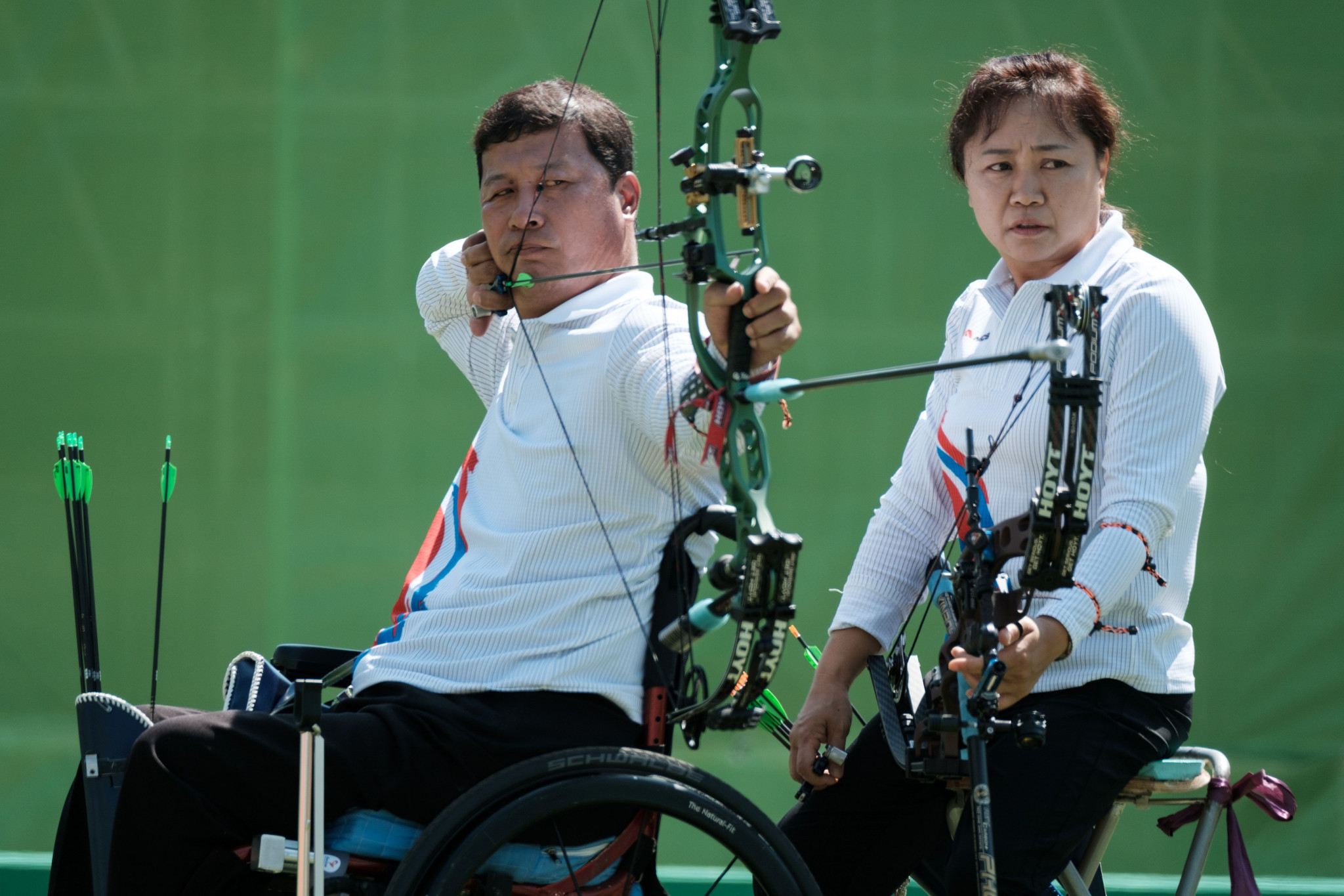 Rio 2016 bronze medallist Lee Ouk Soo won gold in the men's compound at the IWAS World Games in Sharjah ©Getty Images
