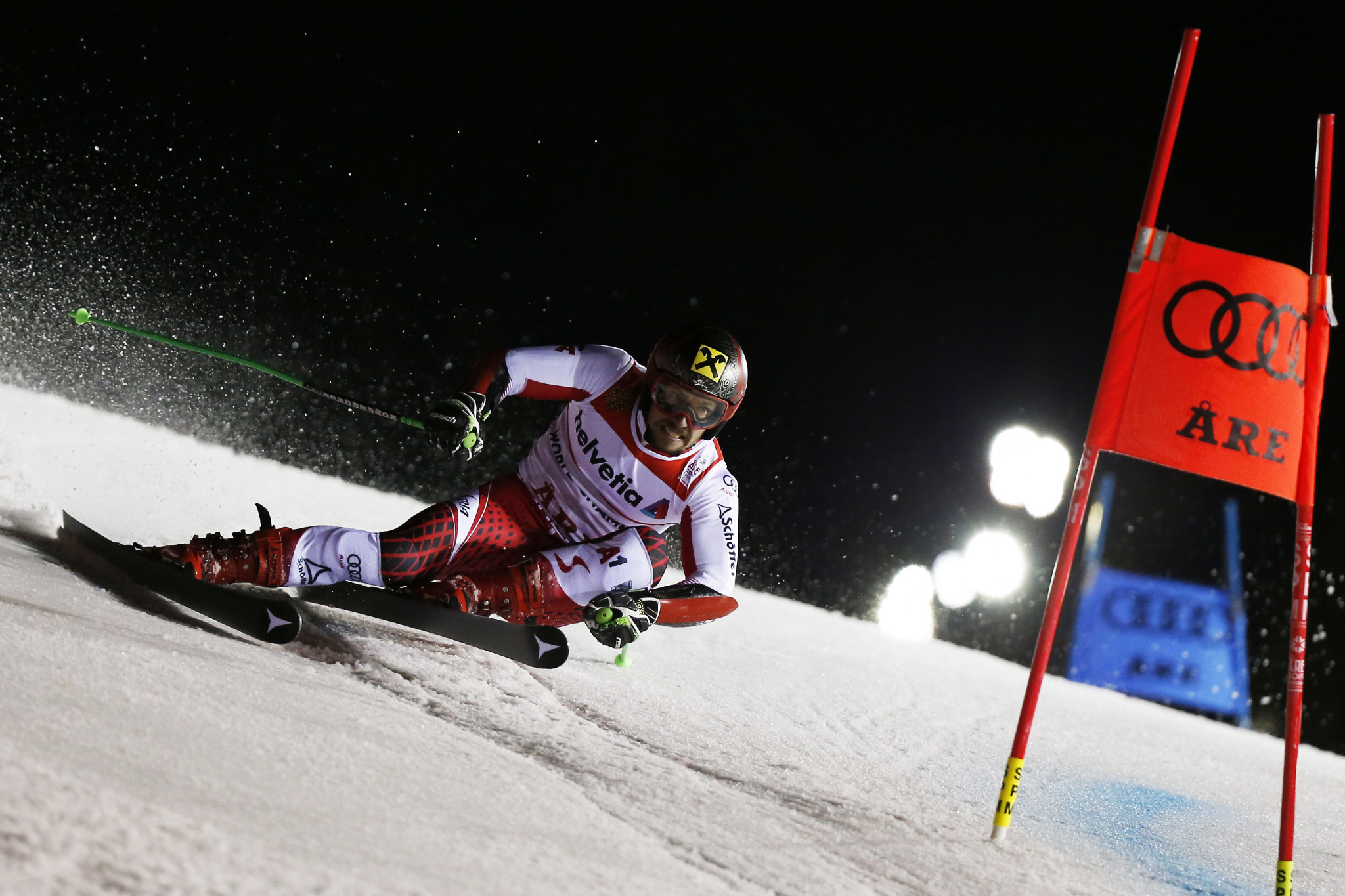 Austria's defending champion Marcel Hirscher had to settle for the silver medal ©Getty Images