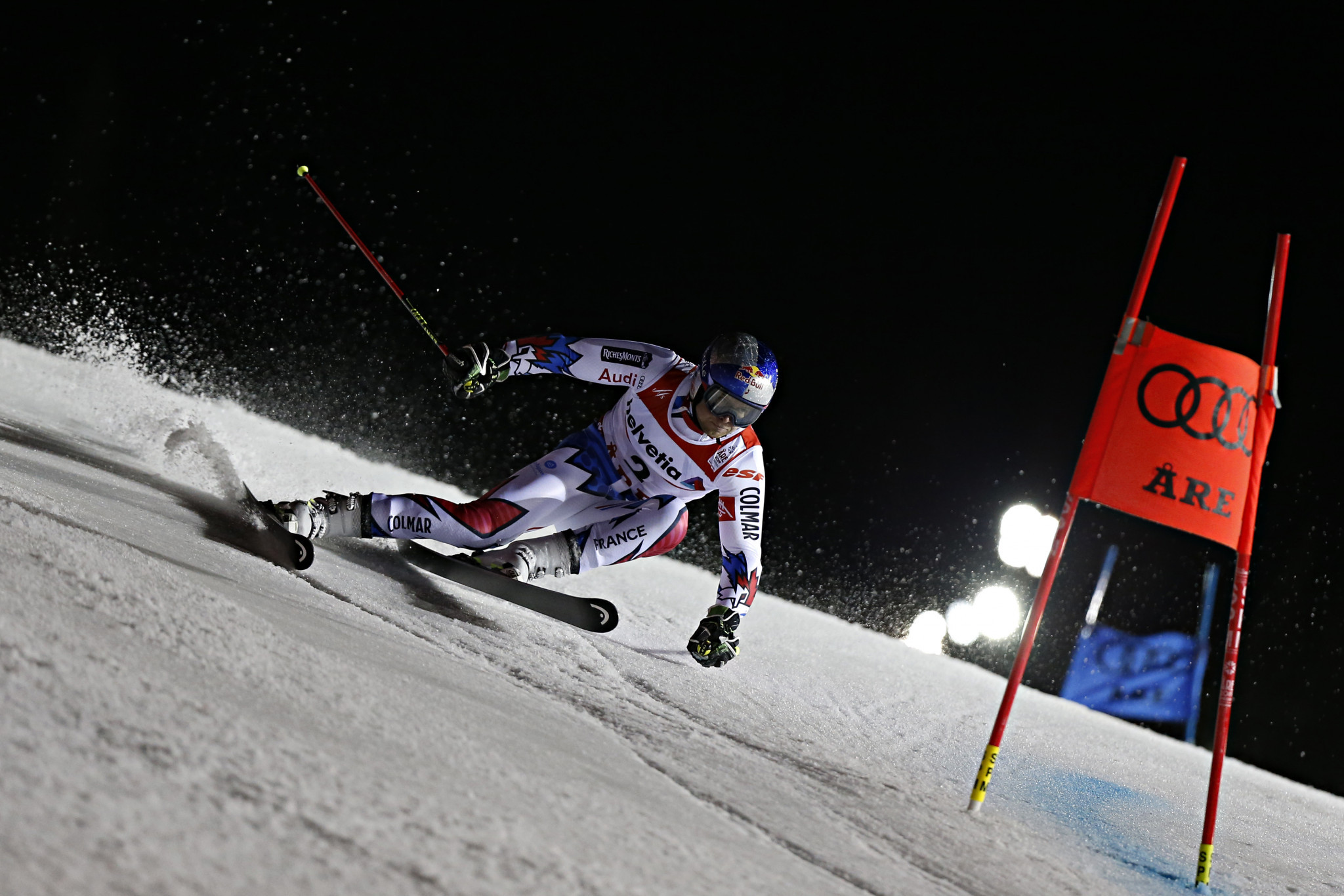 France’s Alexis Pinturault led after the first run but finished third overall, 0.42 seconds back ©Getty Images
