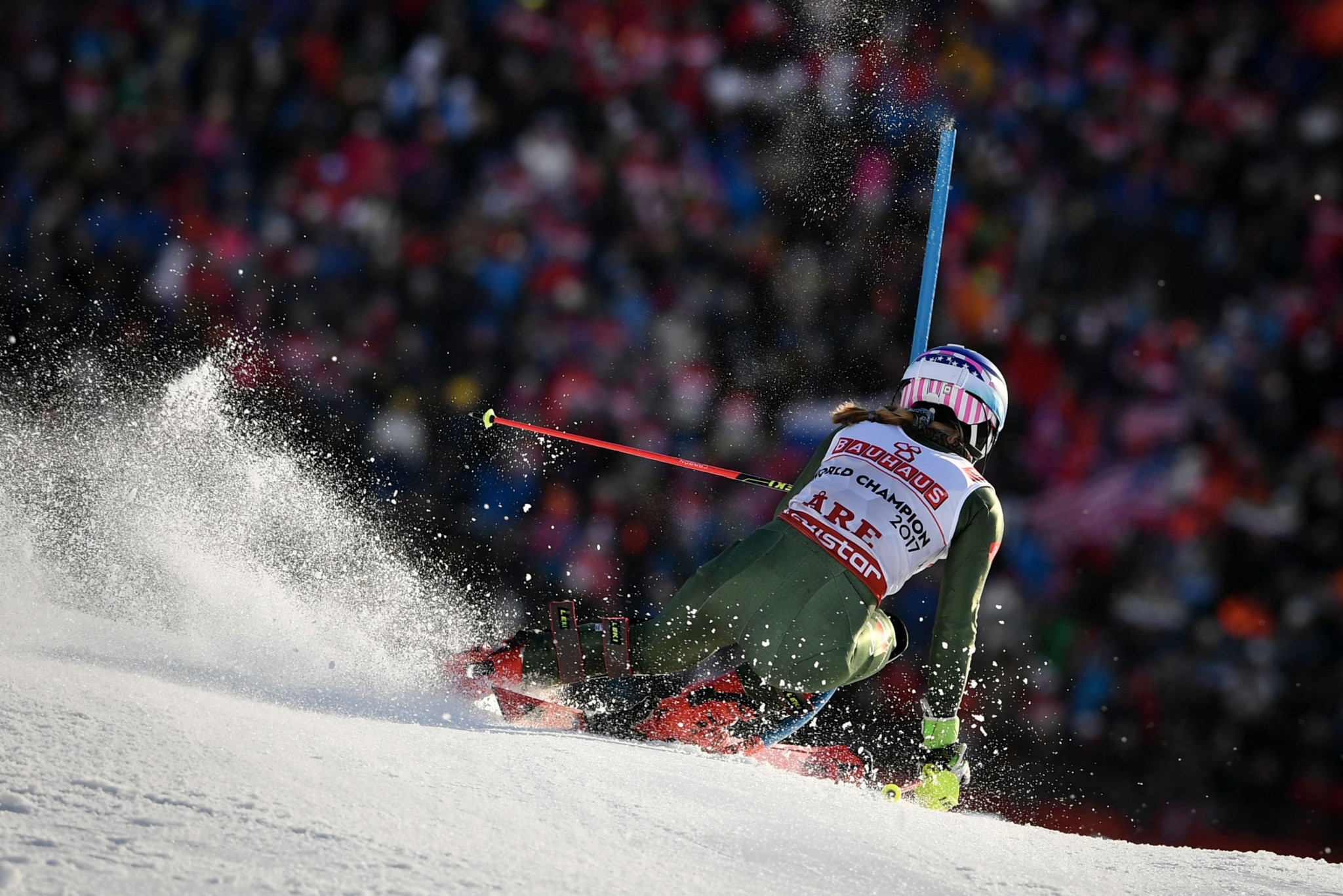 Mikaela Shiffrin impressed in the second run to move to the top of the standings ©Getty Images