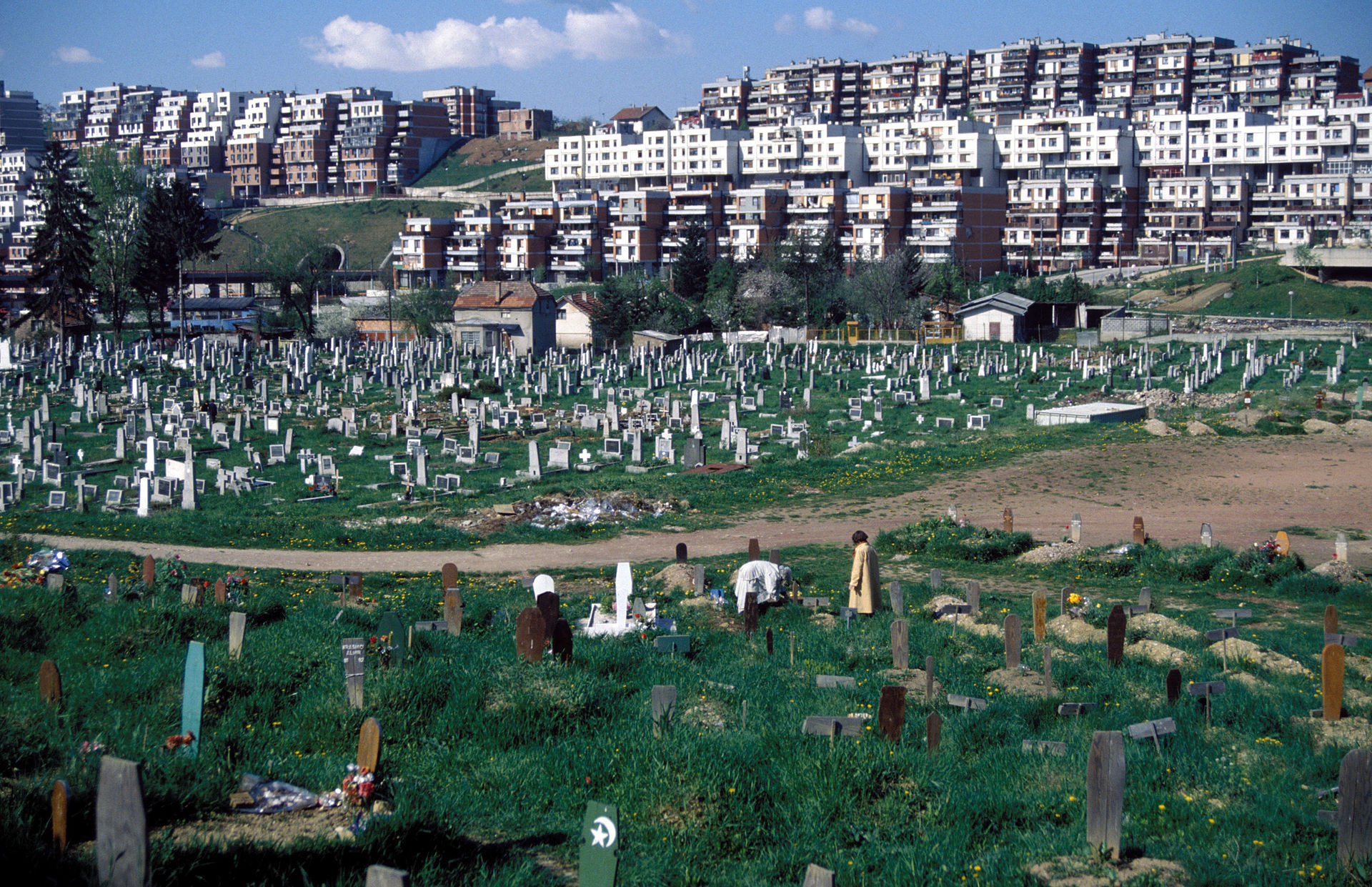 A cemetery for 12,000 killed during the Bosnian War was visible from the Koševo City Stadium ©Wikipedia