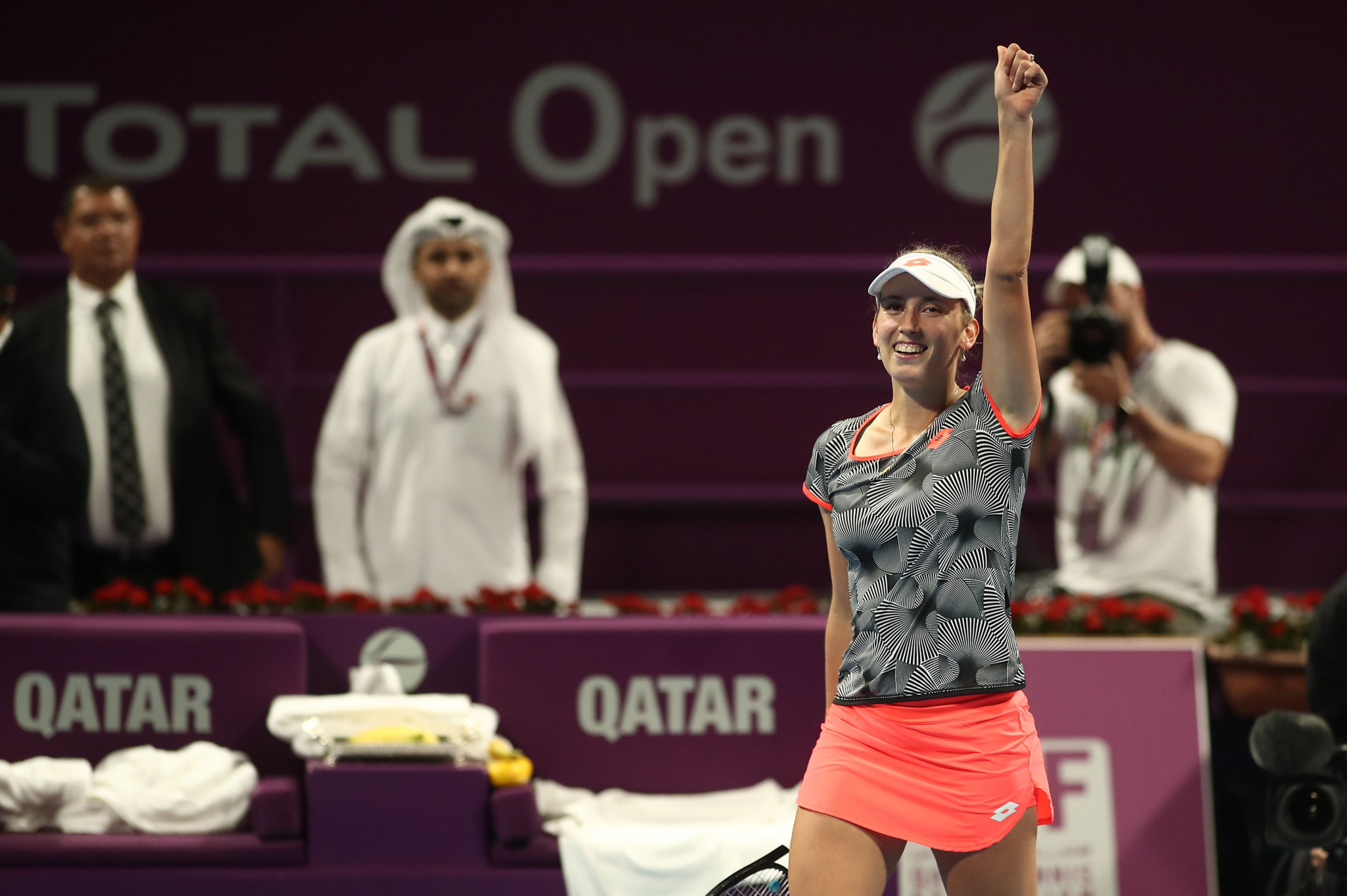 Belgium's Elise Mertens celebrates winning the WTA Qatar Open ©Getty Images